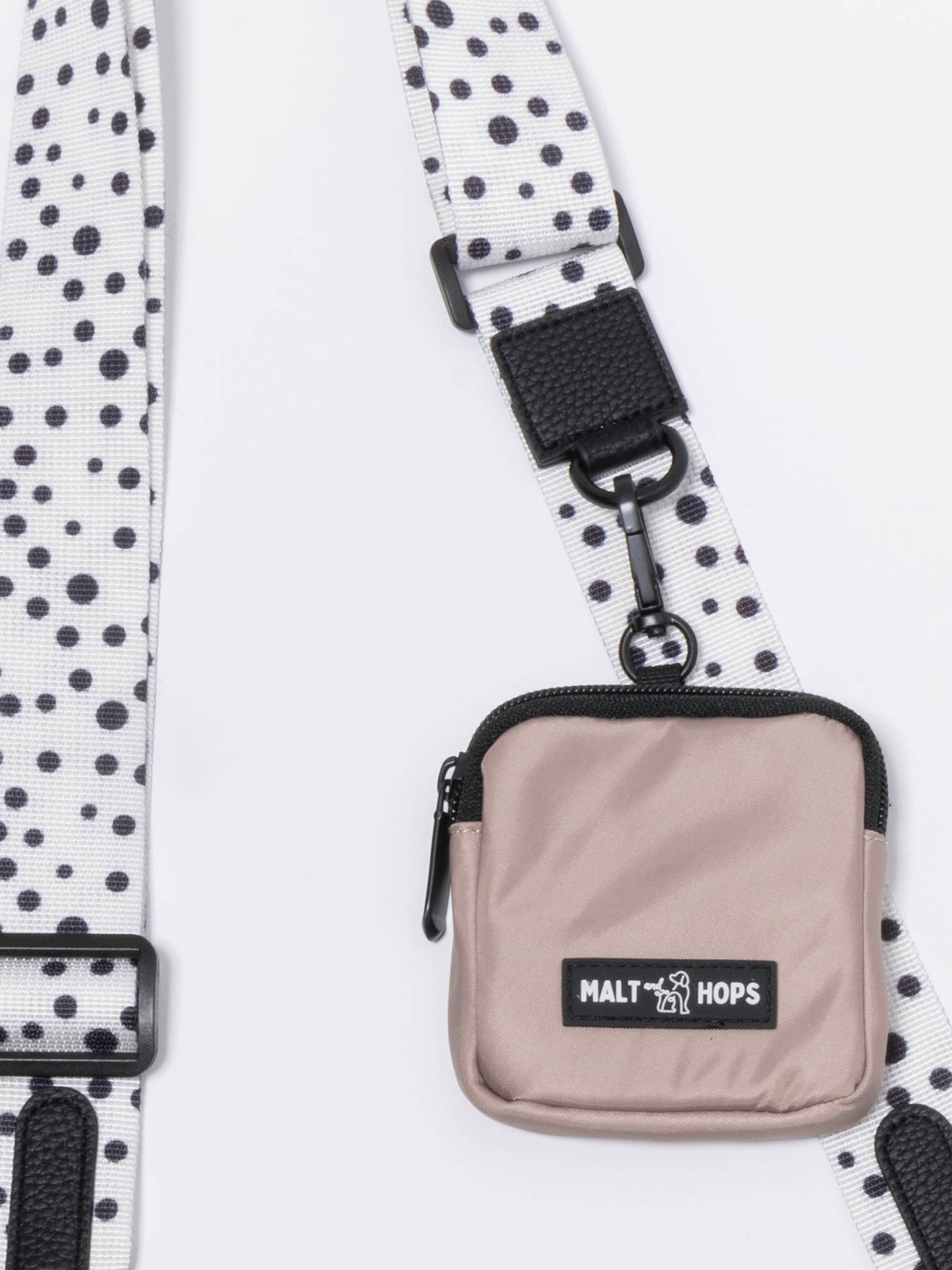 White and Black Polka Dot Bag Strap