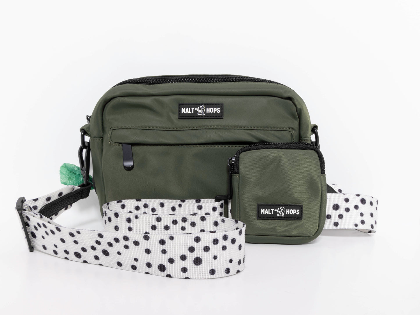 White and Black Polka Dot Bag Strap