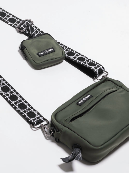 Black and White Geo Webbing Bag Strap