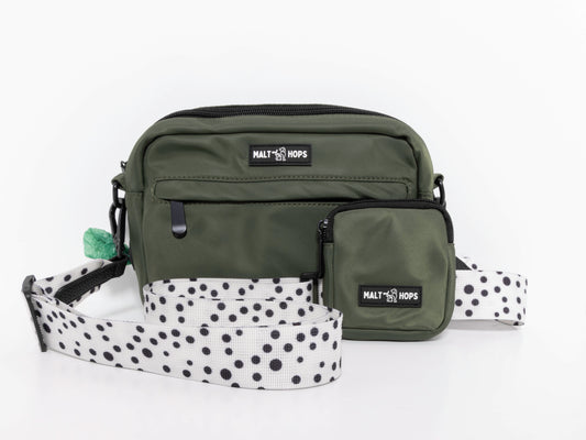 White and Black Polka Dot Bag Strap