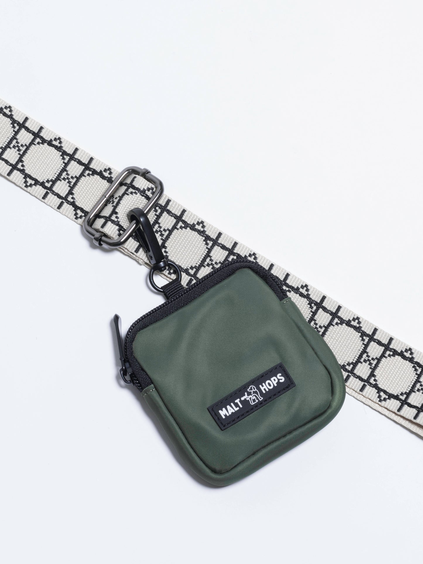 Cream and Black Geo Webbing Bag Strap