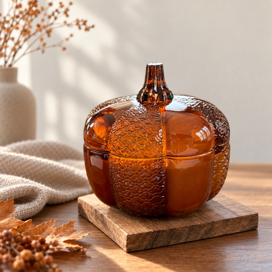 LIMITED Pumpkin Jars Amber Glass