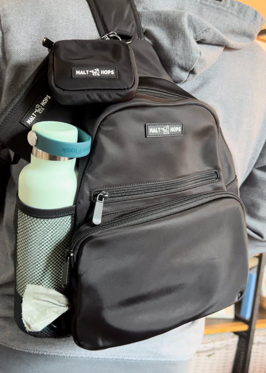 Black Bock Sling Dog Walking Backpack