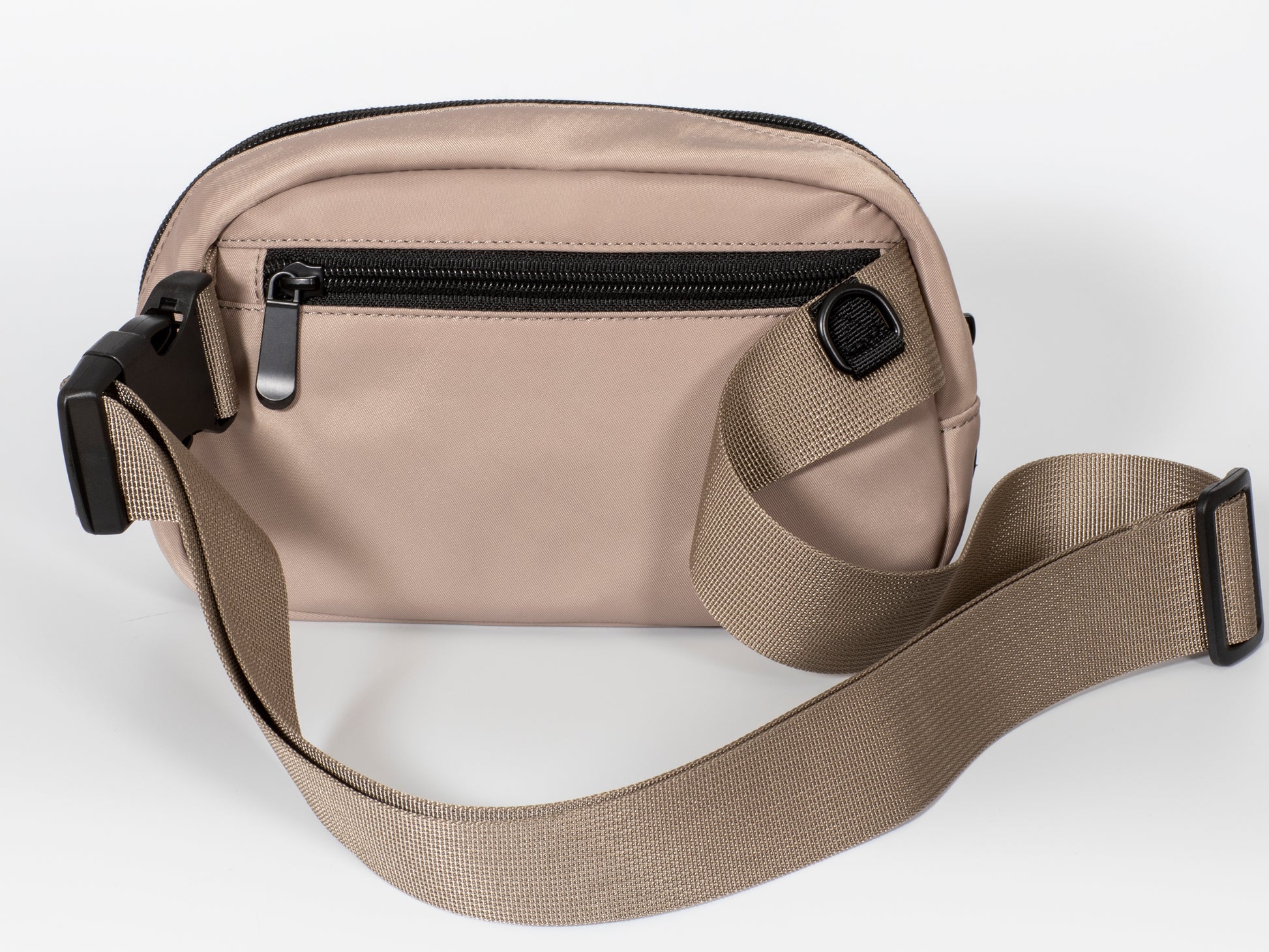 taupe loop messenger bag